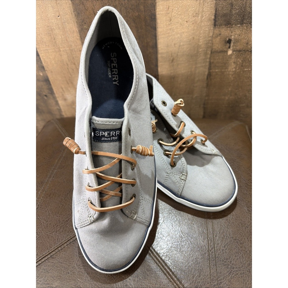 Sperry Top-Sider Pier View Women's Size 12 Grey Canvas Slip On Sneakers
